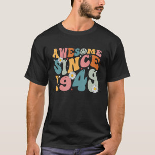 Camiseta Incrível Desde 1949, 74.º Aniversário, Nascer Retr