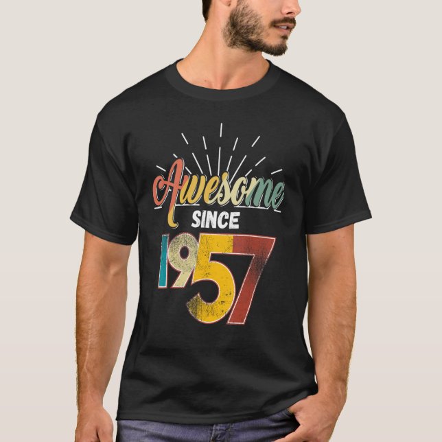 Camiseta Incrível desde 1957 66º aniversário do Rainbow Vin (Frente)