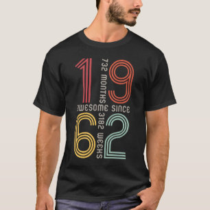 Camiseta Incrível Desde 1962 61º aniversário 61 anos Ret