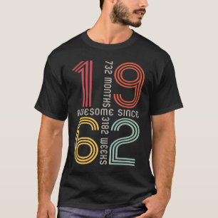 Camiseta Incrível Desde 1962 61º aniversário 61 anos Ret