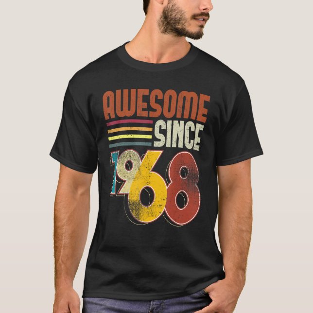 Camiseta Incrível desde 1968 55º aniversário Retro Vintage (Frente)