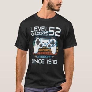 Camiseta Incrível Desde 1970 Aniversário Nível 52 Gam Desbl