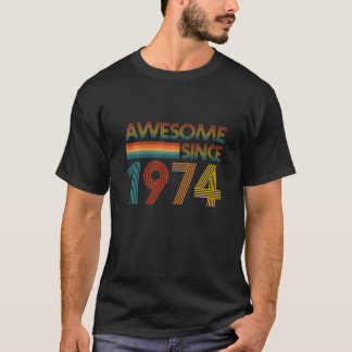 Camiseta Incrível Desde 1974 47º Aniversário Para Homens Re