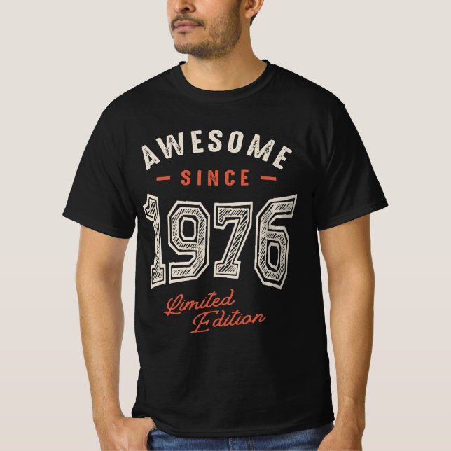 Camiseta Incrível desde 1976 - 46º aniversário - Retro Clás (Frente)