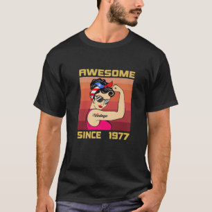 Camiseta Incrível Desde 1977, 44 Anos Para As Mulheres Ret
