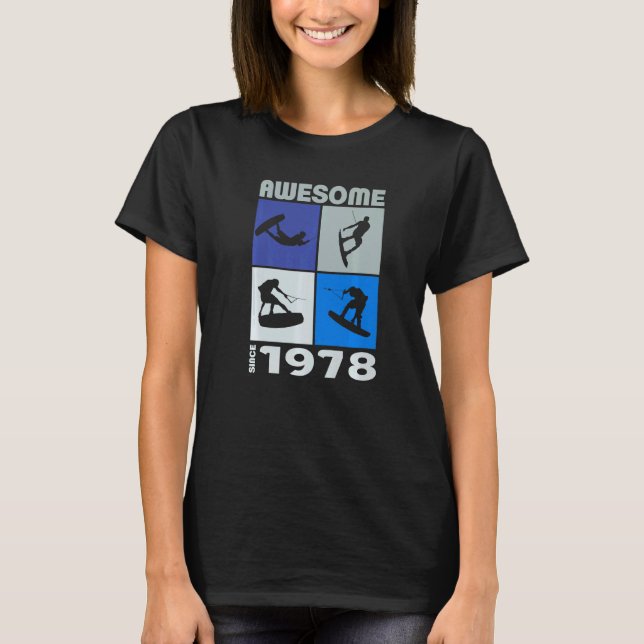 Camiseta Incrível desde 1978 Estilo de vida Wakeboard (Frente)