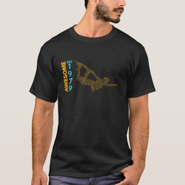 Camiseta Incrível Desde 1979. Estilo de vida do wakeboard (Frente)
