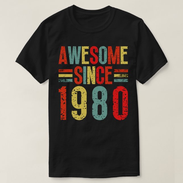 Camiseta Incrível Desde 1980 29 (Frente do Design)