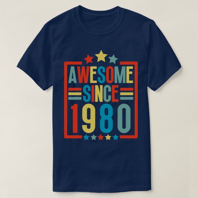 Camiseta Incrível Desde 1980 8 (Frente do Design)