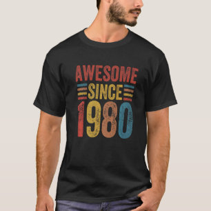 Camiseta Incrível desde 1980 Nascer do Estilo Vintage em 19