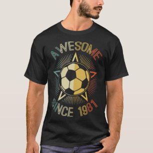 Camiseta Incrível Desde 1981 Aniversário de Futebol Retro T
