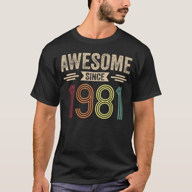 Camiseta Incrível Desde 1981, Retro Vintage (Frente)