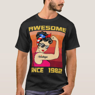 Camiseta Incrível Desde 1982 39 Anos Para As Mulheres Retro