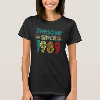 Camiseta Incrível Desde 1989 33º Aniversário 33 Anos Vin