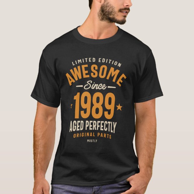 Camiseta Incrível Desde 1989 Aniversário De 34 Anos (Frente)