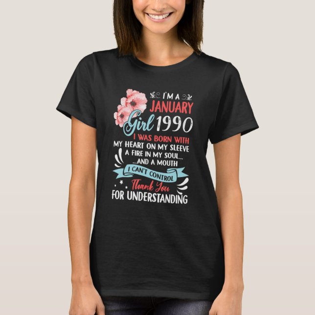 Camiseta Incrível desde 1990 33º Aniversário Eu sou um Jane (Frente)