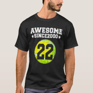 Camiseta Incrível Desde 2000 Tênis 22º Aniversário 22 Anos 