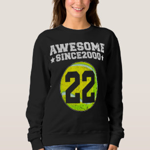 Camiseta Incrível Desde 2000 Tênis 22º Aniversário 22 Anos