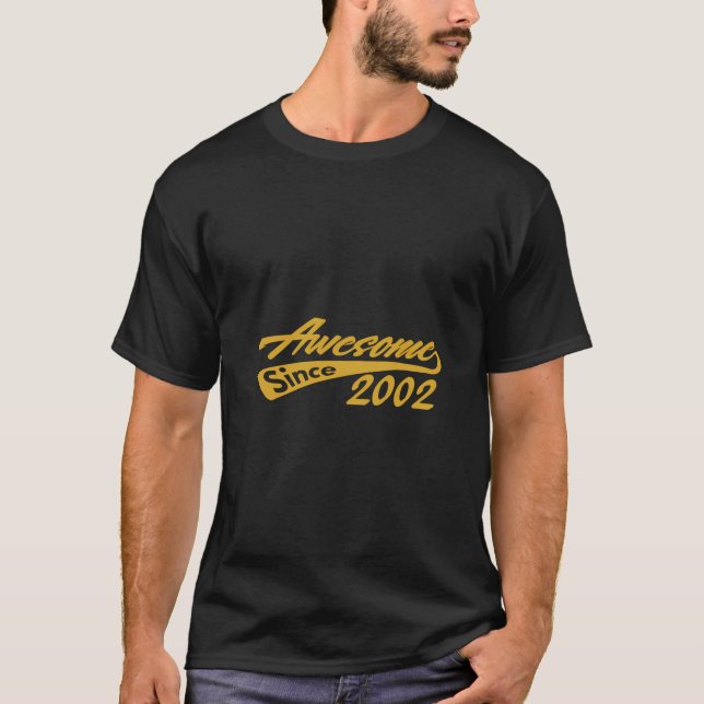 Camiseta Incrível Desde 2002, Legal 18º Aniversário, 18 Ano (Frente)
