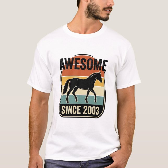 Camiseta Incrível Desde 2003 Design de Aniversário de Caval (Frente)
