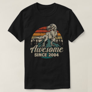 Camiseta Incrível desde 2004 Dinossauro 19 Ano 19 Aniversár