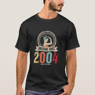 Camiseta Incrível desde 2004 Vintage 18ª Festa de aniversár