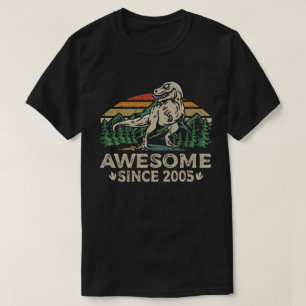 Camiseta Incrível desde 2005 Retro Dinossaur 17º Aniversári