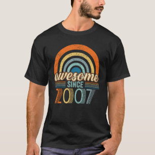 Camiseta Incrível Desde 2007 15 Aniversário 15 Anos Vintag