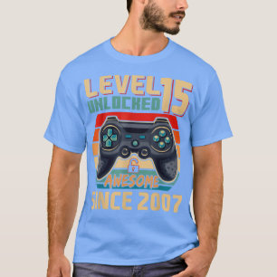 Camiseta Incrível Desde 2007, 15 do Jogo de Vídeo Nível 15 