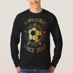 Camiseta Incrível Desde 2007 Soccer Aniversário Retro Team