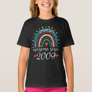 Camiseta   Incrível Desde 2009 13 Rainbow Aniversário Gif