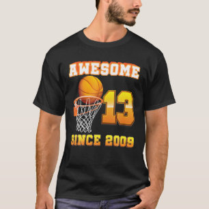 Camiseta Incrível Desde 2009, Aniversário de 13 de Basquete