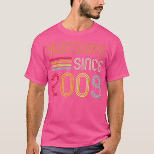 Camiseta Incrível Desde 2009 Retro de Aniversário de 13