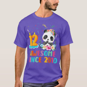 Camiseta Incrível desde 2010 12 Aniversário de 12 anos Pand