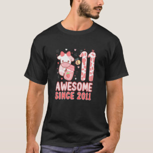 Camiseta Incrível Desde 2011 11º Aniversário Rosa Morango F