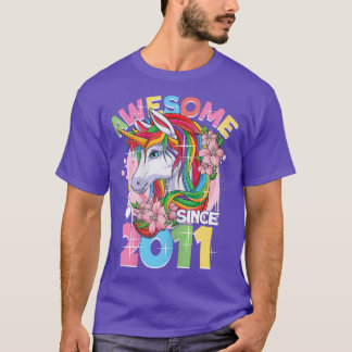 Camiseta Incrível desde 2011, 11rua Birthday Girl 11 Anos U