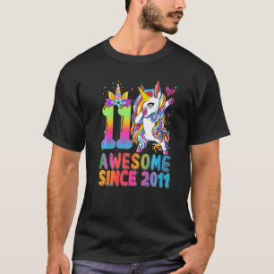 Camiseta Incrível Desde 2011 Dabbing Unicorn 11 Birthday 1
