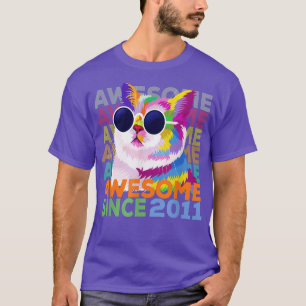 Camiseta Incrível Desde 2011 Gato Engraçado Amante