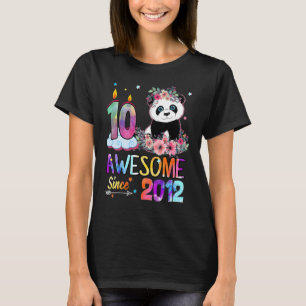 Camiseta Incrível desde 2012 10º aniversário 10 anos Panda