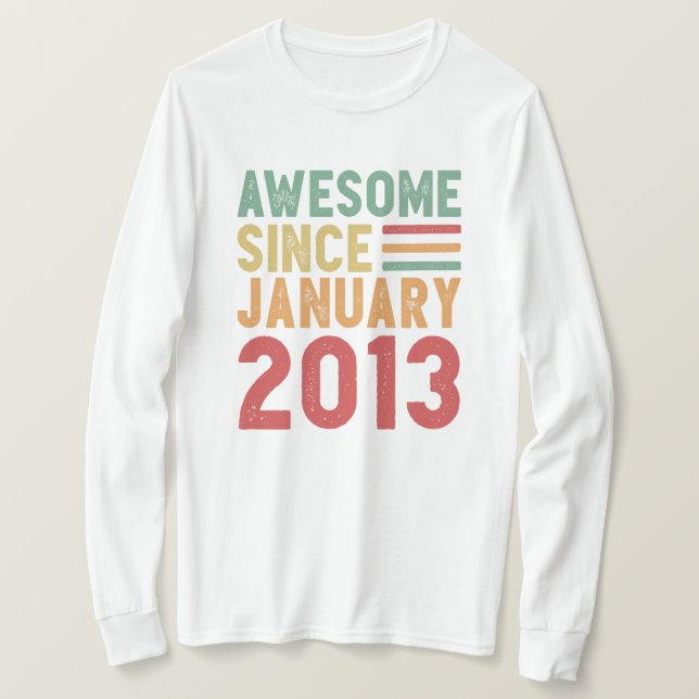 Camiseta Incrível desde 2013, 10º aniversário, Presente Vin (Frente do Design)