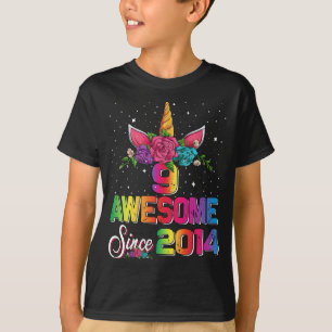 Camiseta Incrível desde 2014 Unicorn 9.º presente de aniver