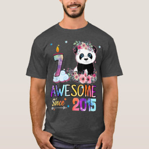 Camiseta Incrível desde 2015, 7, Aniversário, 7 anos, Panda