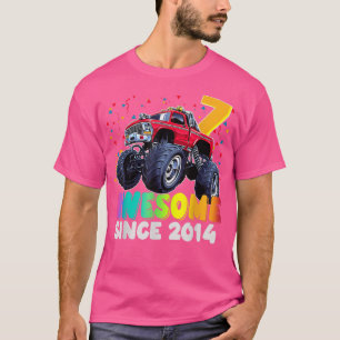 Camiseta Incrível Desde 2015, 7 Birthday Boy Monster Truck