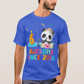 Camiseta Incrível desde 2016, 6, Aniversário, 6 anos, Panda
