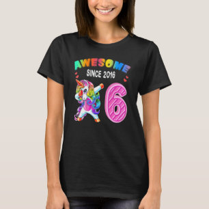 Camiseta Incrível Desde 2016 Dabbing Unicorn 6 Birthday G