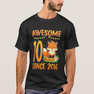 Camiseta Incrível Desde 2016 Festa de Aniversário de 10 ano