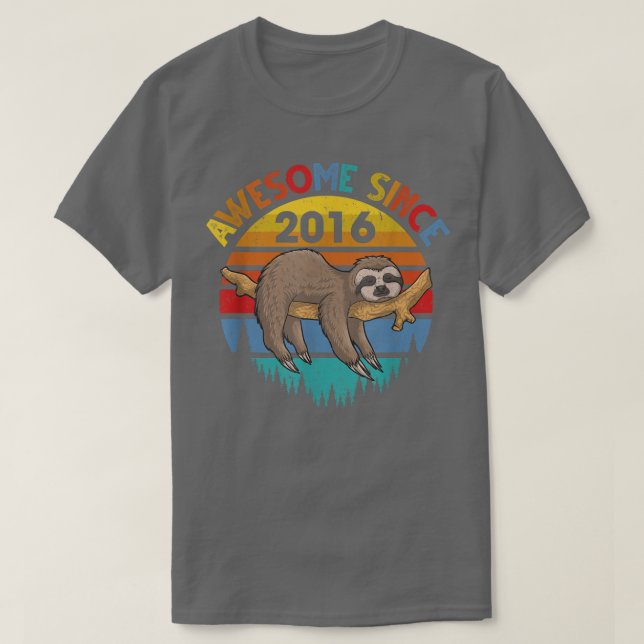 Camiseta Incrível desde 2016 Nascimento Leve de 6 Anos (Frente do Design)