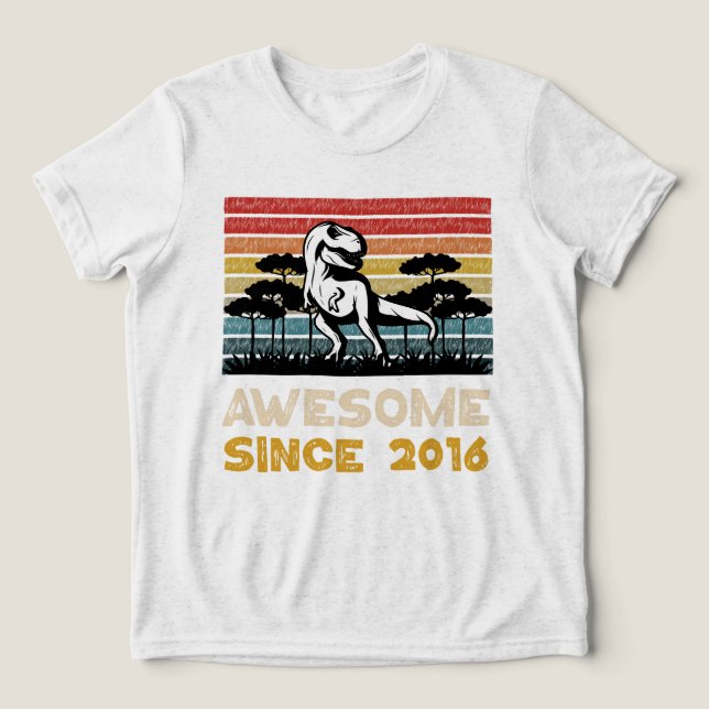 Camiseta Incrível desde 2016 Vintage T-rex (Design frontal)