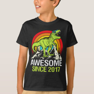 Camiseta Incrível Desde 2017 Dinossauro 6 Anos 6 Aniversári