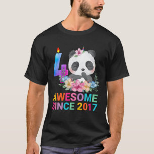 Camiseta Incrível Desde 2017, Panda Cuta De 4 Anos De Idad